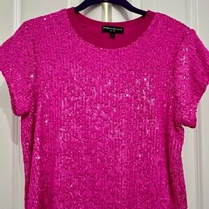 Generation Love Fuchsia Sequin Short Sleeve Top